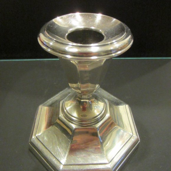 Ellis Barker England Silver Candle Holders Pair Marked Symbolized - Picture 7 of 12